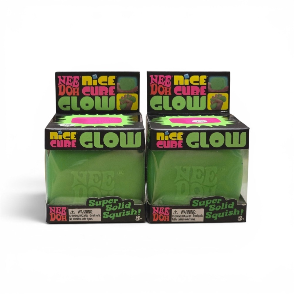 Schylling NeeDoh Nice Cube Glow in the Dark Green Squishy *price per item